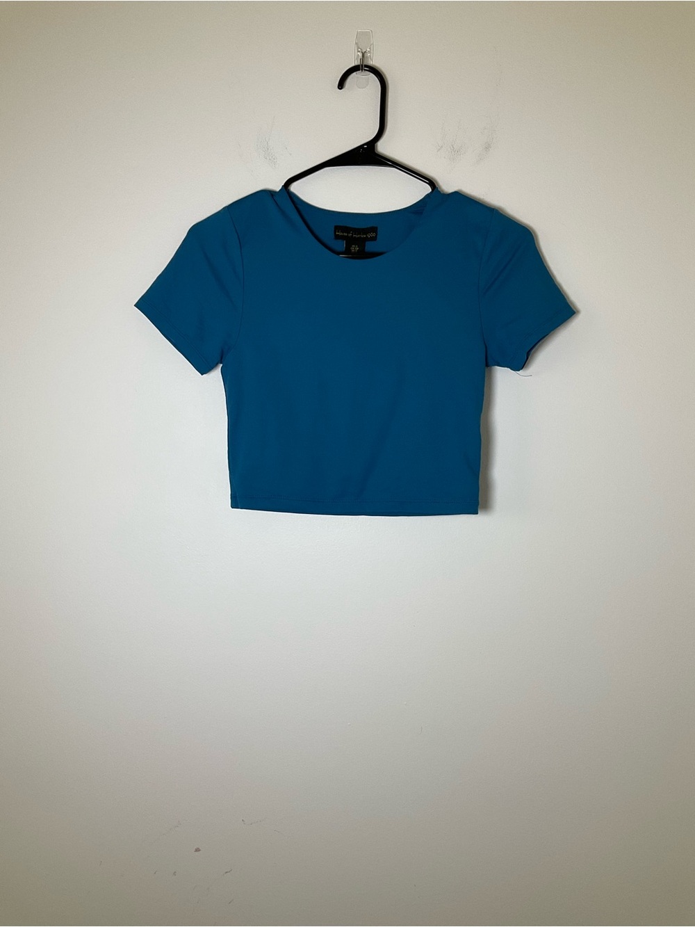 House of Harlow 1960 Blue Cropped Stretch Tee Short Sleeve Size S